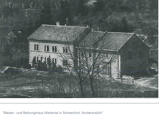 1912 Waisen- und Rettungshaus Marienthal in Schweinfurt. Vorderansicht